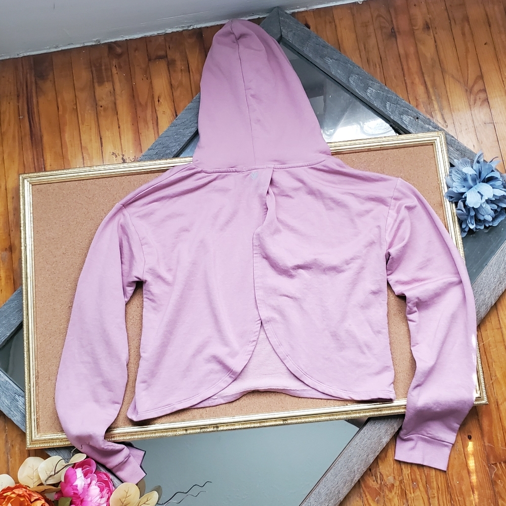 Forever 21 Blush Crop Tulip Hem Active Hoodie